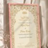 Royal Burgundy and Gold Floral Nikkah Certificate in peach pink frame