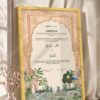Sandstone Mughal Arch Garden Nikkah Certificate in fancy golden frame