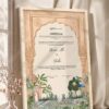 Sandstone Mughal Arch Garden Nikkah Certificate in fancy off white frame