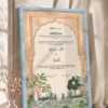 Sandstone Mughal Arch Garden Nikkah Certificate in modern ice blue frame