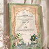 Sandstone Mughal Arch Garden Nikkah Certificate in olive green frame