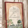 Sandstone Mughal Arch Garden Nikkah Certificate in rich royal cherry frame