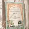 Sandstone Mughal Arch Garden Nikkah Certificate in soft sea green frame