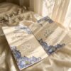Sapphire Blue Floral Nikkah Booklet, angled view