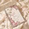 Silver Crystal Nikkah Frame with Blush Pink Florals, angled view