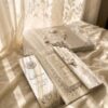Silver Grey Velvet Nikkah Booklet on cream silk