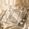 Silver Grey Velvet Nikkah Booklet, second angle