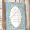 Sky blue floral Nikkah certificate in modern ice blue frame