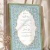 Sky blue floral Nikkah certificate in olive green frame