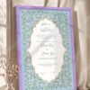 Sky blue floral Nikkah certificate in deep purple frame