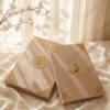 Soft Gold Floral Nikkah Booklet on cream silk