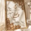 Brushed Soft Gold 3D Zardozi Embellished Nikkah Frame, side view