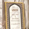 Tan Andalusian Star Mosaic Nikkah Certificate in fancy golden frame
