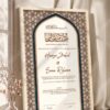 Tan Andalusian Star Mosaic Nikkah Certificate in fancy off white frame