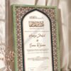 Tan Andalusian Star Mosaic Nikkah Certificate in olive green frame