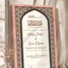 Tan Andalusian Star Mosaic Nikkah Certificate in peach pink frame
