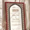 Tan Andalusian Star Mosaic Nikkah Certificate in royal cherry frame