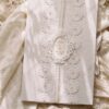 White Lace Velvet Nikkah Booklet, angled view