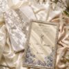 White Velvet Gatefold Nikkah Booklet on cream silk