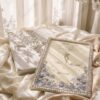 White Velvet Gatefold Nikkah Booklet, side view